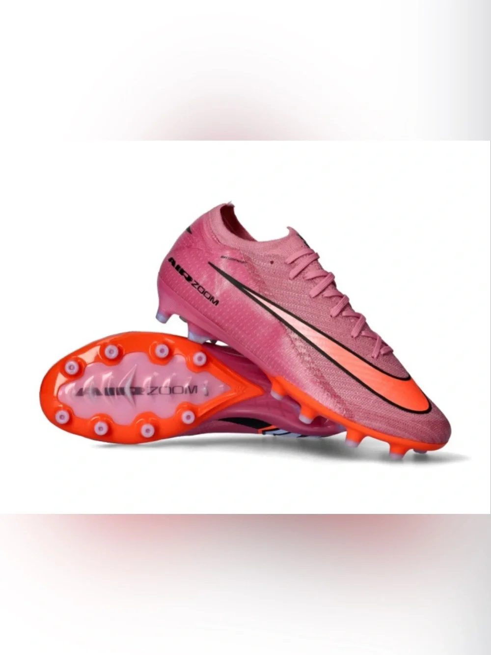 Kids Nike Purple and Orange Soccer Cleats with Orange Accents